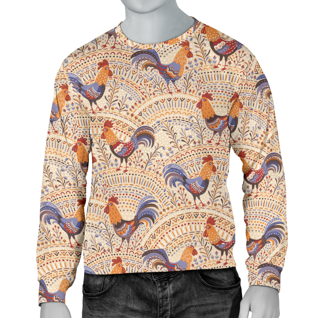 Chicken Boho Style Pattern Men Long Sleeve Sweatshirt