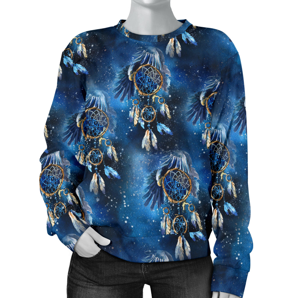 Eagles Dream Catcher Themed Women Long Sleeve Sweatshirt