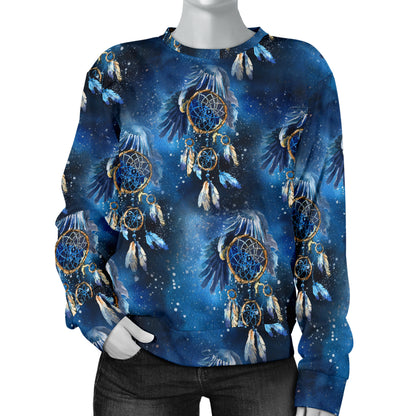 Eagles Dream Catcher Themed Women Long Sleeve Sweatshirt