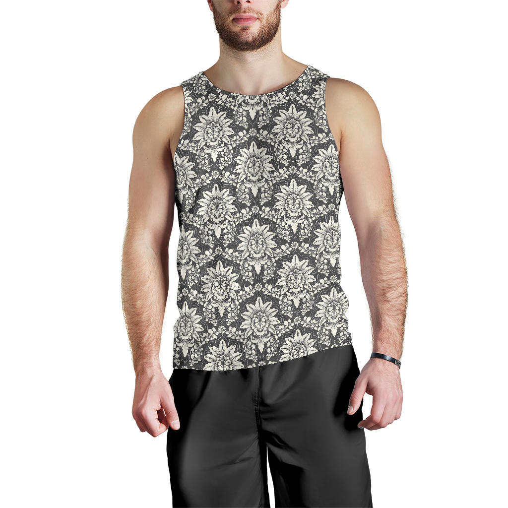 Damask Elegant Print Pattern Men Tank Top
