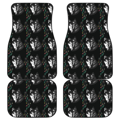 Wolf Black Dream Catcher Design Print Car Floor Mats Front Back
