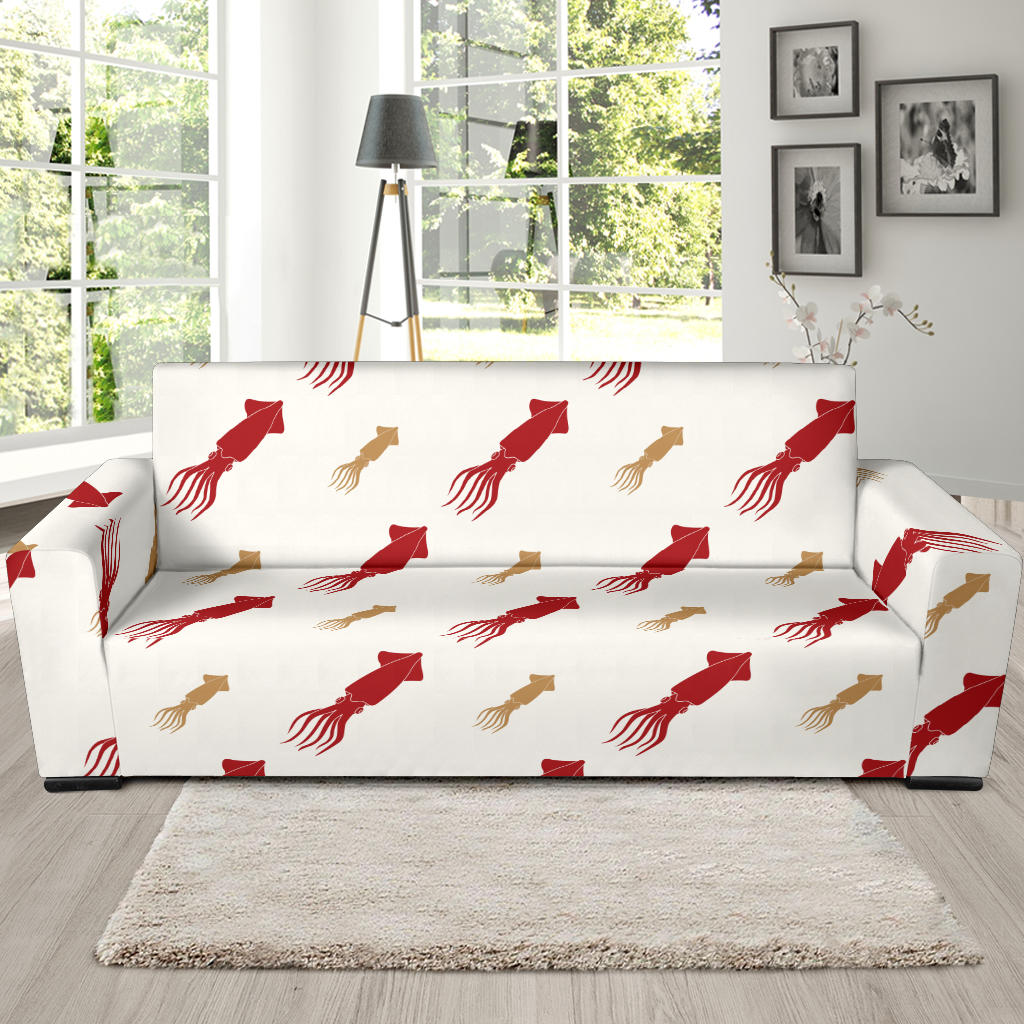 Giant Squid Pattern Print Design 01 Sofa Slipcover