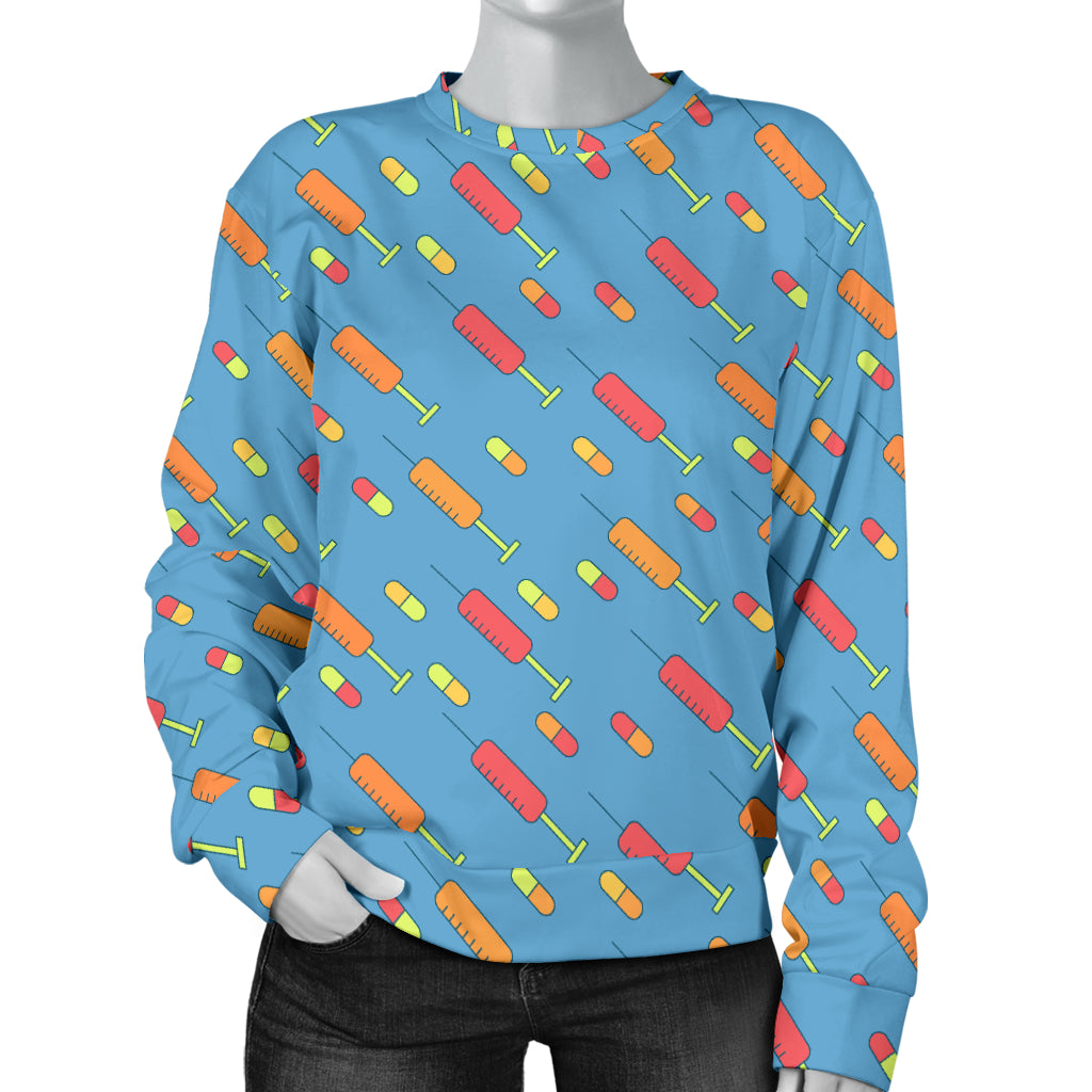 Phlebotomist Medical Pattern Women Long Sleeve Sweatshirt