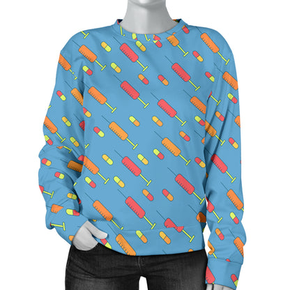 Phlebotomist Medical Pattern Women Long Sleeve Sweatshirt