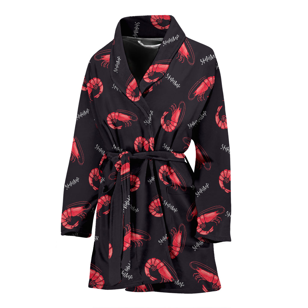 Shrimp Print Design LKS302 Women Bathrobe