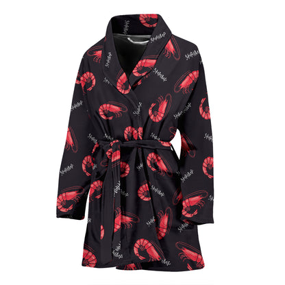Shrimp Print Design LKS302 Women Bathrobe