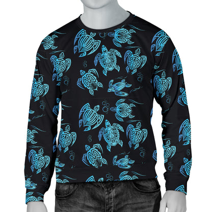 Tribal Turtle Polynesian Themed Design Men Long Sleeve Sweatshirt