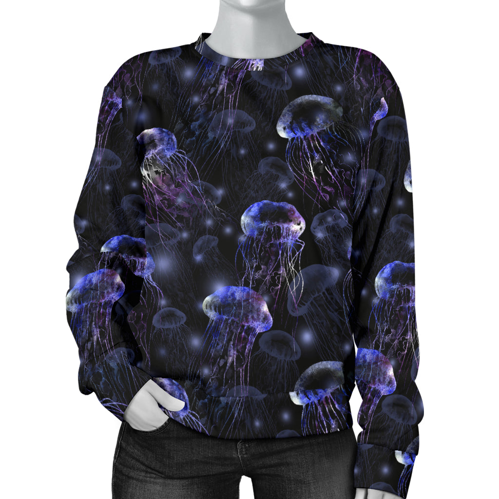 Jellyfish Themed Women Long Sleeve Sweatshirt