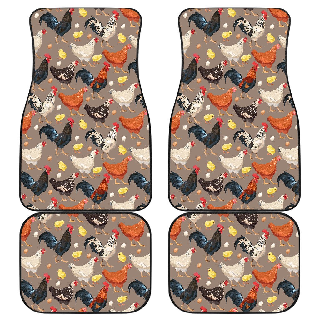 Chicken Evolution Pattern Car Floor Mats Front Back