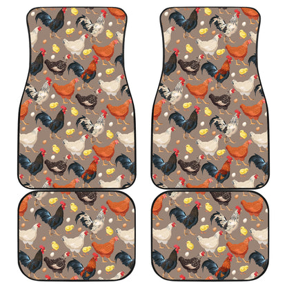 Chicken Evolution Pattern Car Floor Mats Front Back