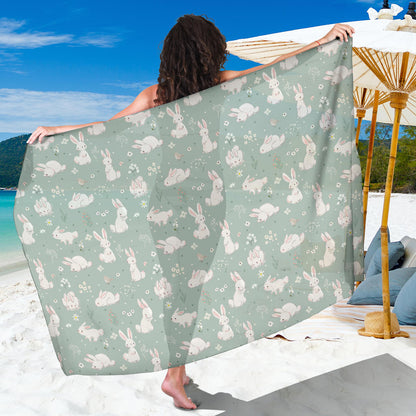 Bunny Pattern Print Design 03 Sarong Pareo Wrap