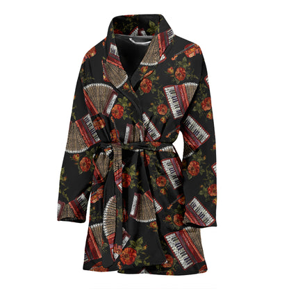 Accordion Print Design LKS403 Women Bathrobe