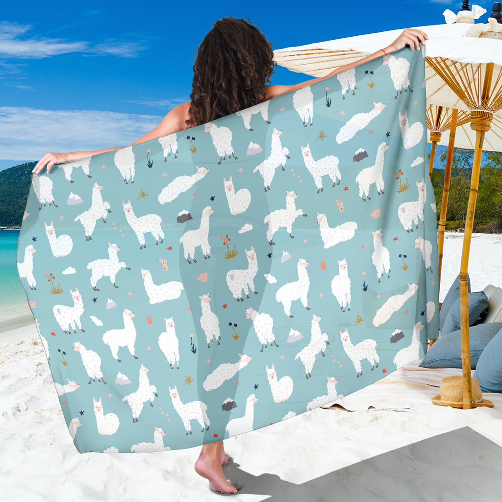 Alpaca Pattern Print Design 02 Sarong Pareo Wrap