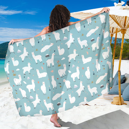 Alpaca Pattern Print Design 02 Sarong Pareo Wrap