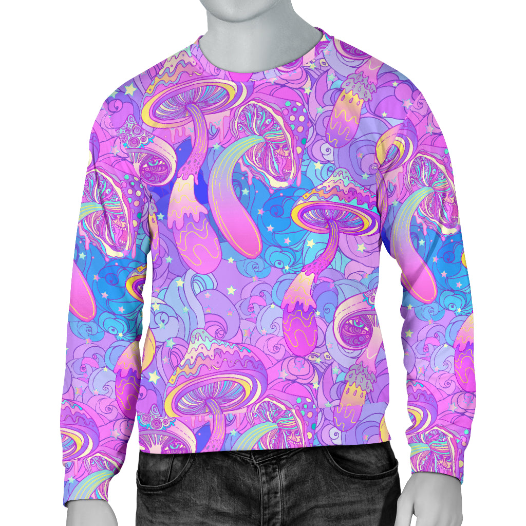 Psychedelic Trippy Mushroom Print Men Long Sleeve Sweatshirt