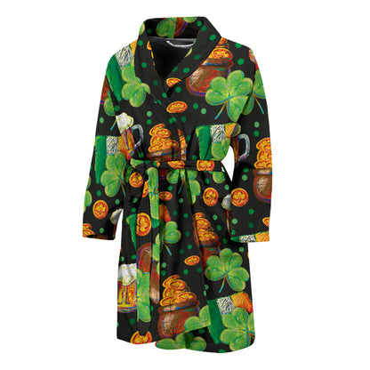 St Patricks Day Print Design LKS303 Men Bathrobe