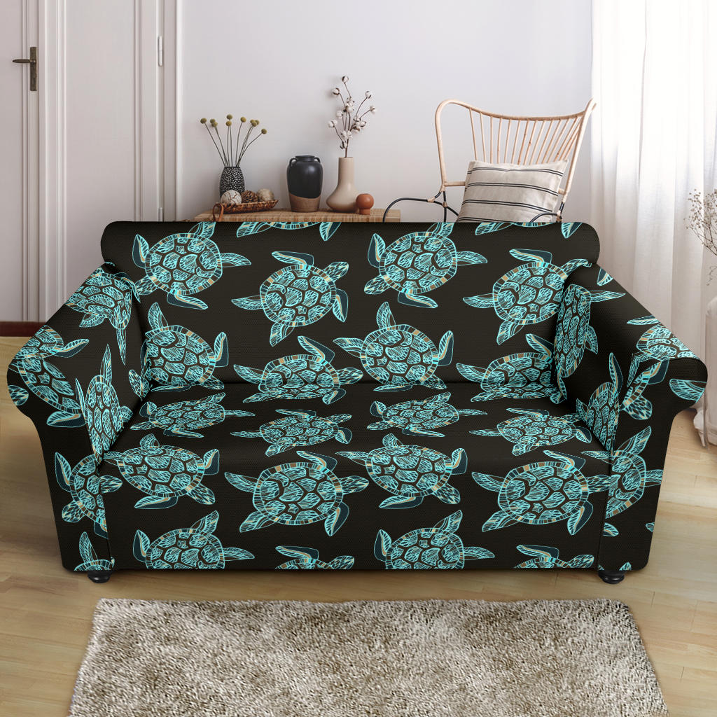 Sea Turtle Print Design LKS302 Loveseat Couch Slipcover