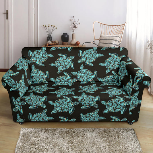 Sea Turtle Print Design LKS302 Loveseat Couch Slipcover