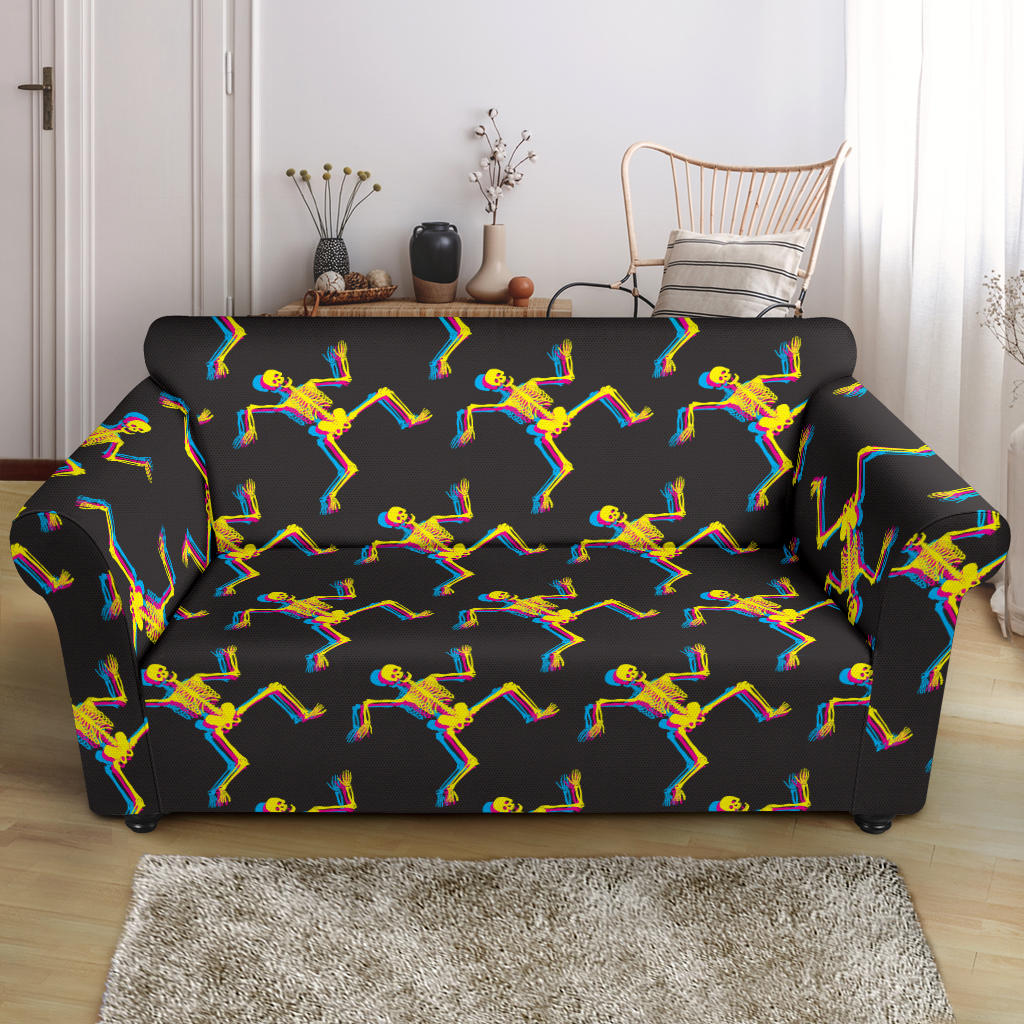 Skeleton Skeleton 3D Print Design LKS301 Loveseat Couch Slipcover
