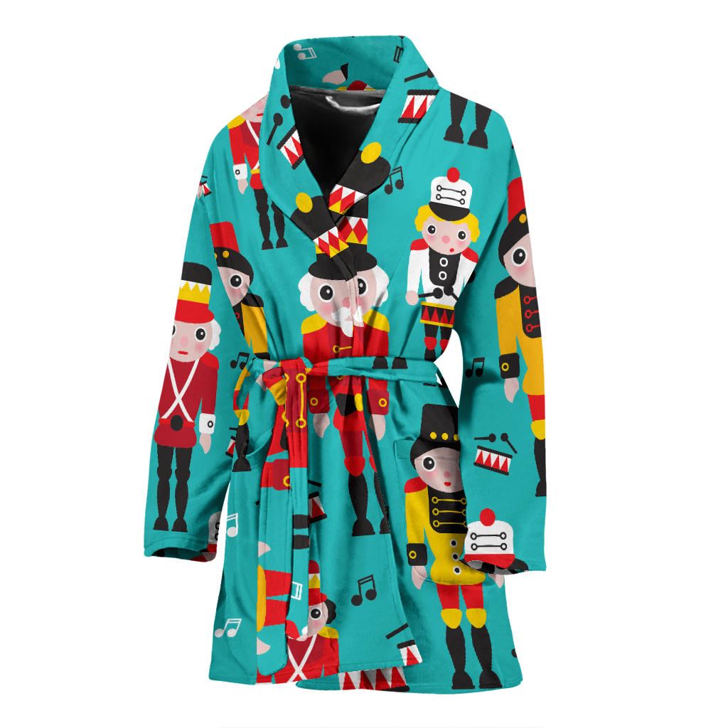Nutcracker Pattern Print Design A03 Women Bathrobe