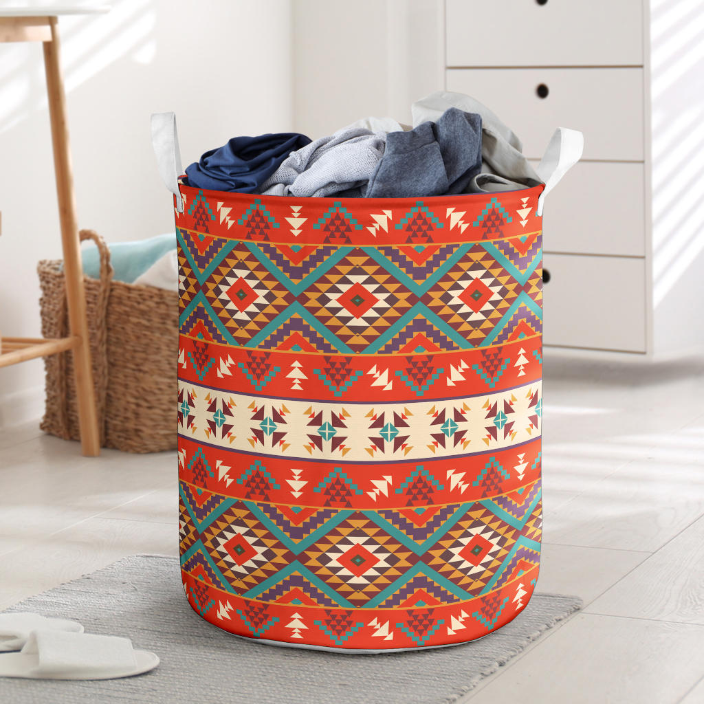 Aztec Red Print Pattern Laundry Basket
