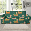 Llama Cactus Pattern Print Design 07 Sofa Slipcover