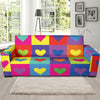 Pop Art Heart Pattern Print Design A01 Sofa Slipcover