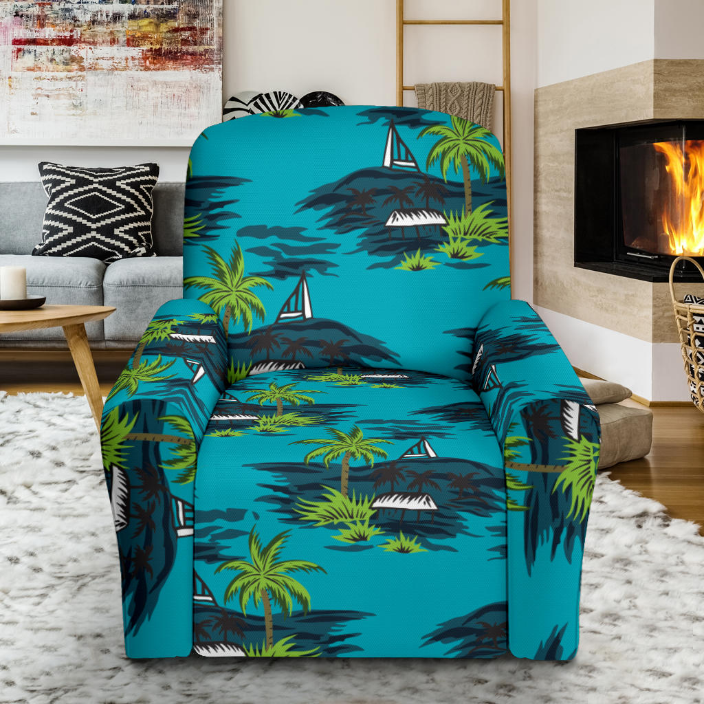 Pacific island Pattern Print Design A01 Recliner Slipcover with Pocket