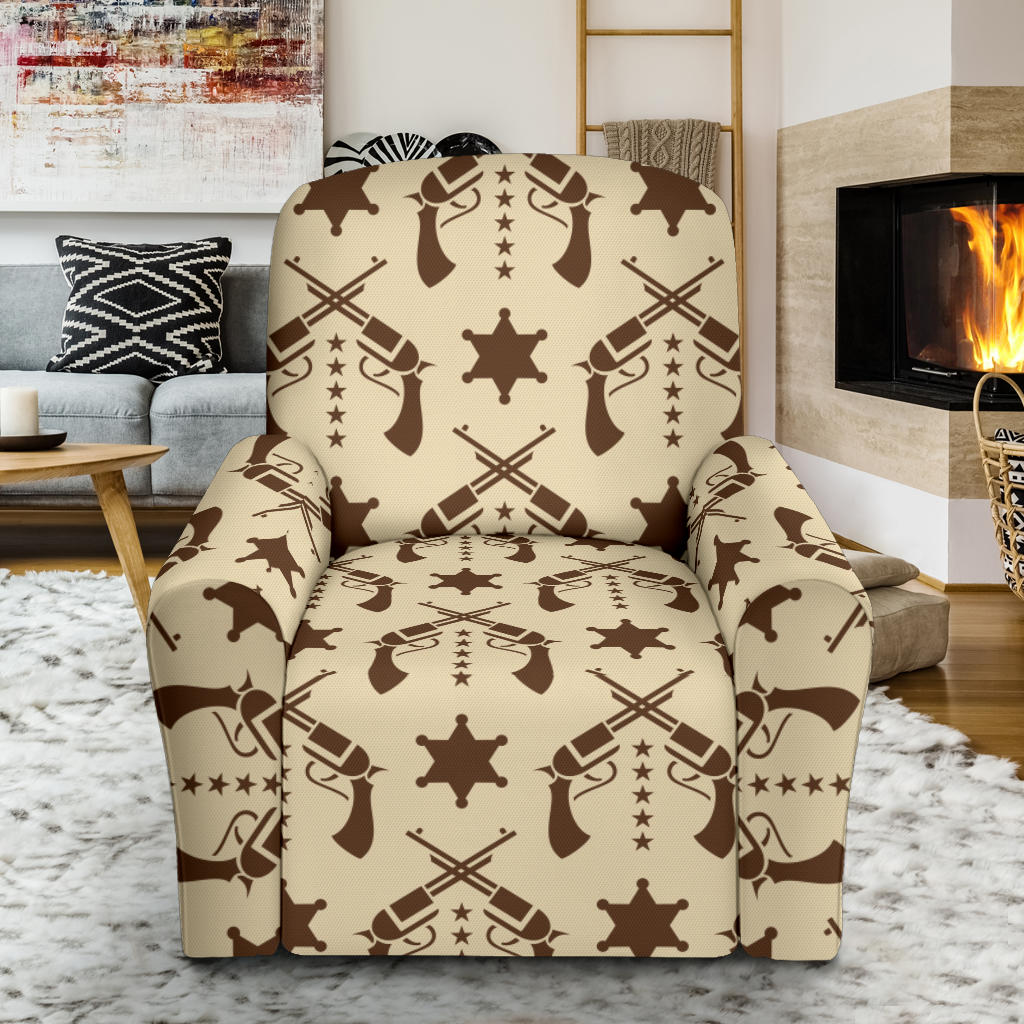 Western Cowboy Print Design LKS302 Recliner Slipcover with Pocket