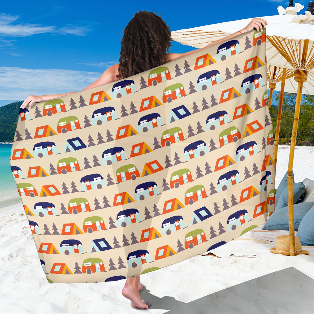 Camper Tent Pattern Print Design 03 Sarong Pareo Wrap