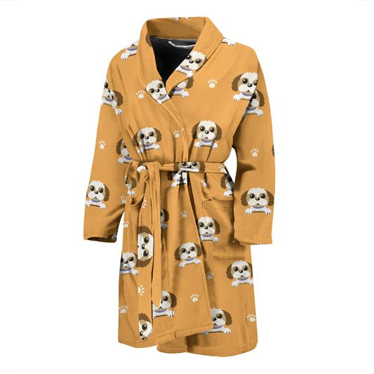 Shih Tzu Print Design LKS303 Men Bathrobe
