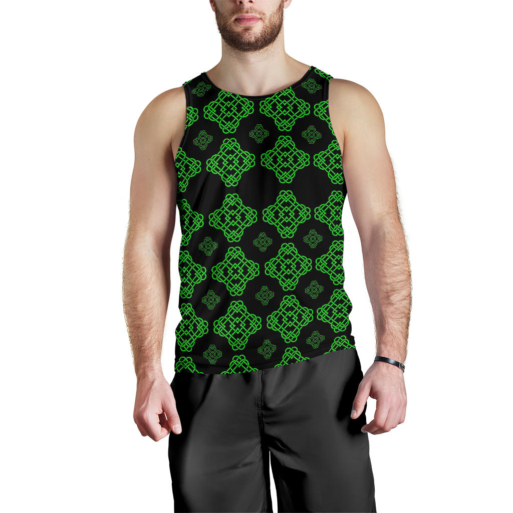 Celtic Knot Green Neon Design Men Tank Top