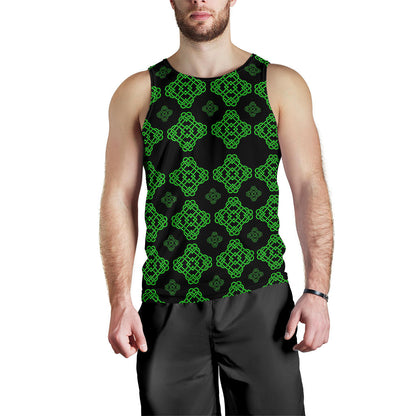 Celtic Knot Green Neon Design Men Tank Top