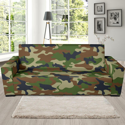 Army Camouflage Pattern Print Design 01 Sofa Slipcover