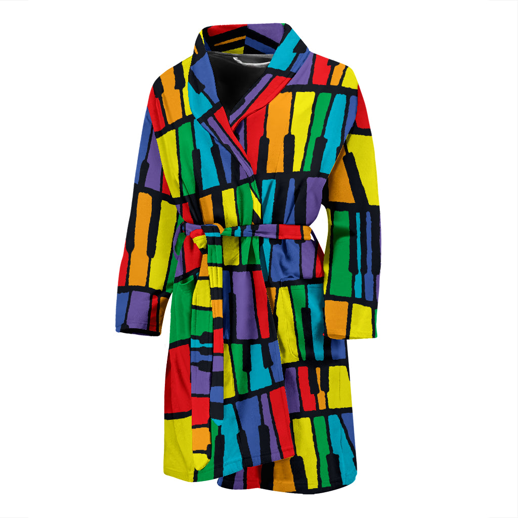 Piano Print Design LKS402 Men Bathrobe