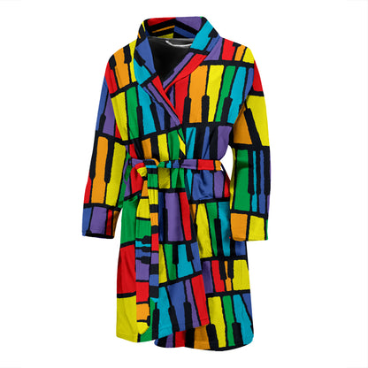Piano Print Design LKS402 Men Bathrobe