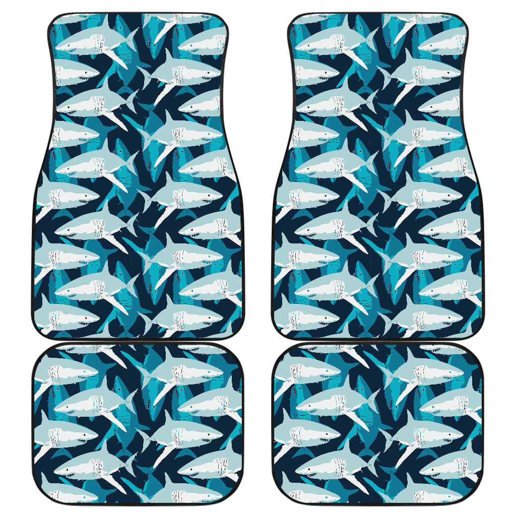 Shark Design Print Car Floor Mats Front Back