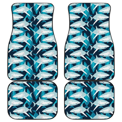 Shark Design Print Car Floor Mats Front Back