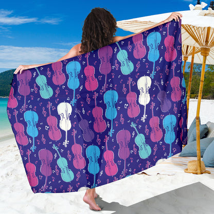 Cello Pattern Print Design 01 Sarong Pareo Wrap