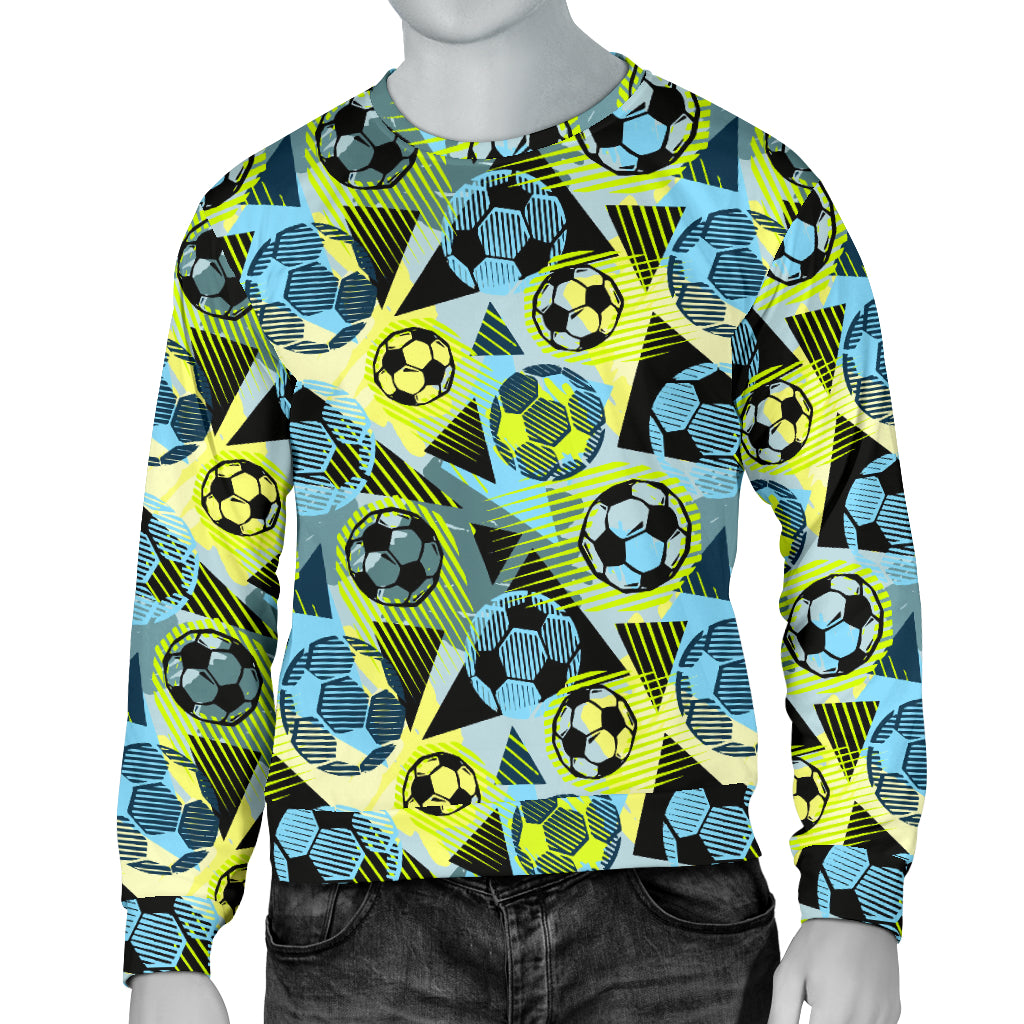 Soccer Ball Themed Print Design Men Long Sleeve Sweatshirt