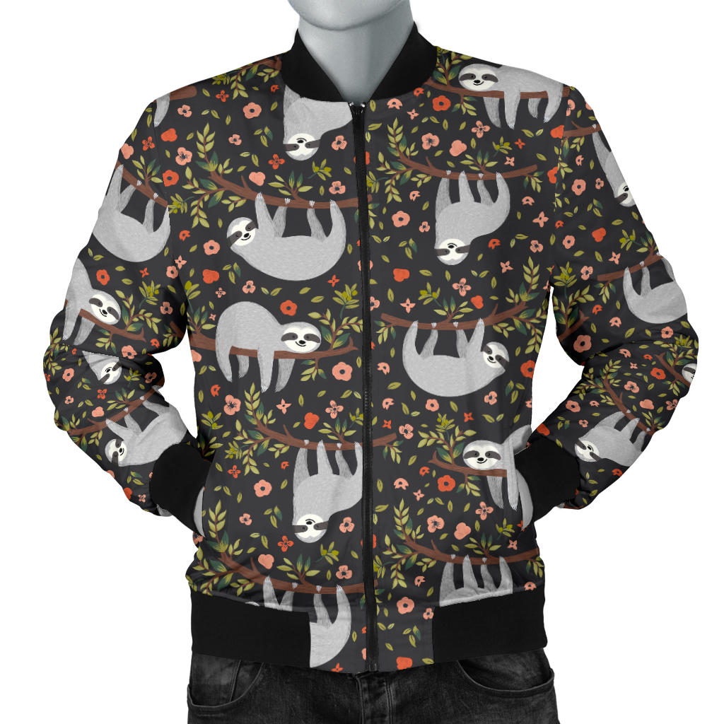 Sloth Cute Design Themed Print Men Bomber Jacket