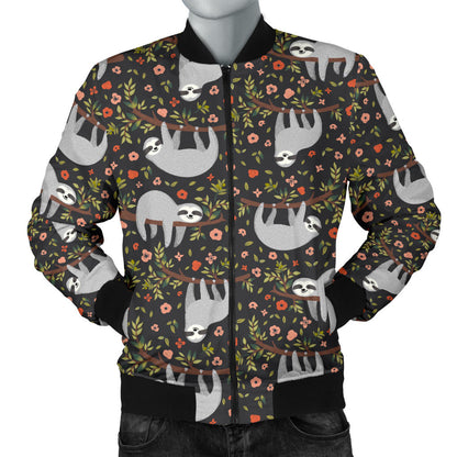 Sloth Cute Design Themed Print Men Bomber Jacket
