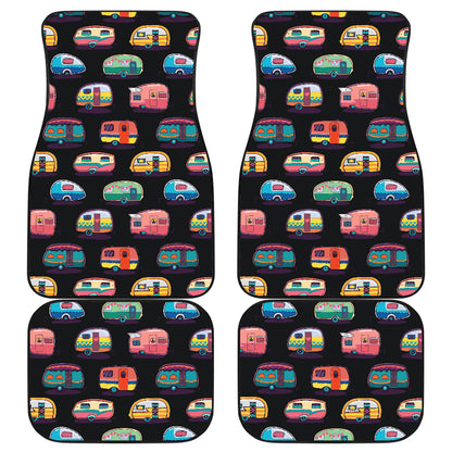 Camper Camping Pattern Car Floor Mats Front Back