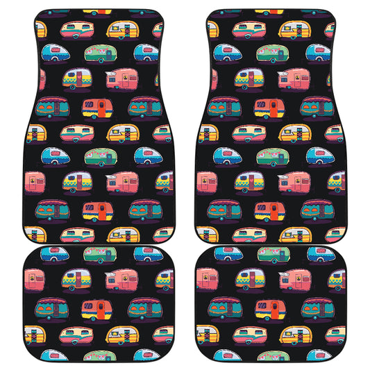 Camper Camping Pattern Car Floor Mats Front Back