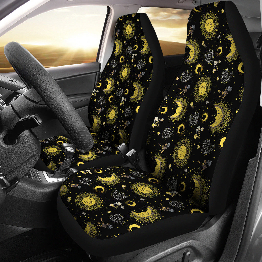 Sun Moon Print Design LKS301 Car Seat Covers