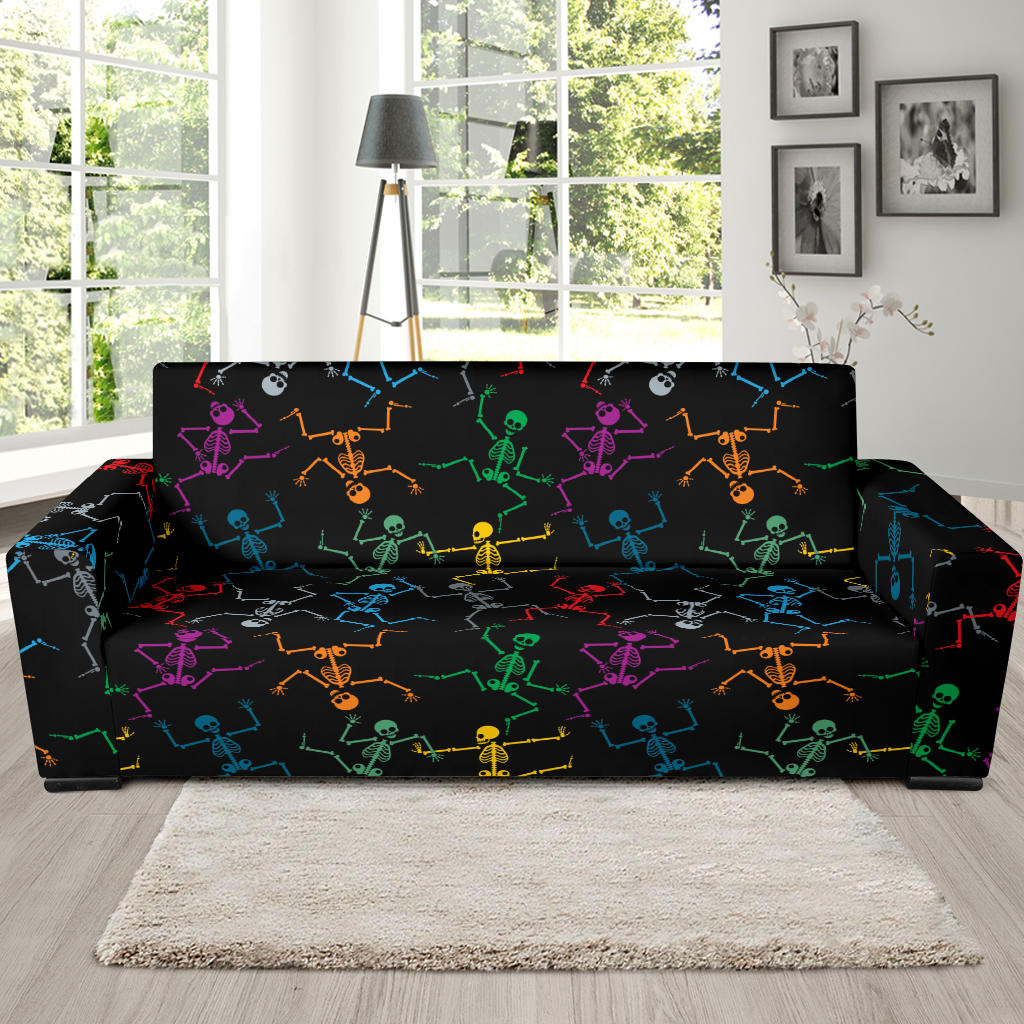 Skeleton Colorful Print Design LKS302 Sofa Slipcover