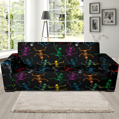 Skeleton Colorful Print Design LKS302 Sofa Slipcover