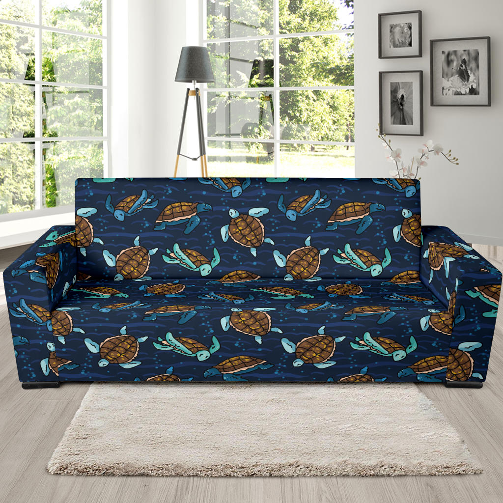 Sea Turtle Print Design LKS3011 Sofa Slipcover