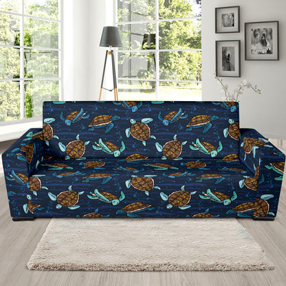 Sea Turtle Print Design LKS3011 Sofa Slipcover