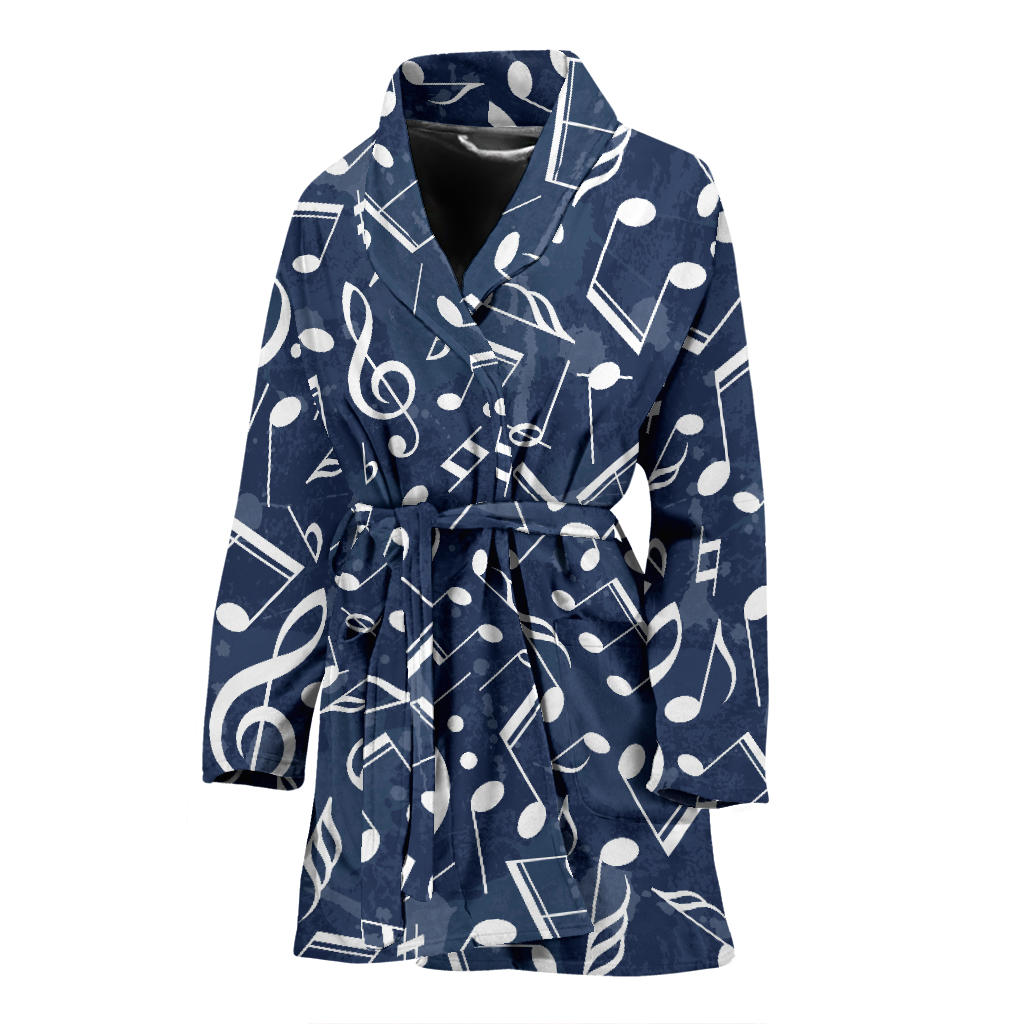 Music note Pattern Print Design A02 Women Bathrobe
